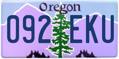 OR license plate 092EKU