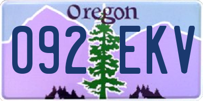 OR license plate 092EKV