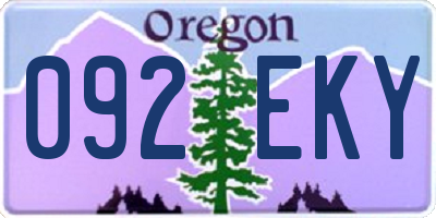 OR license plate 092EKY