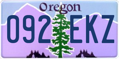 OR license plate 092EKZ