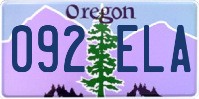 OR license plate 092ELA