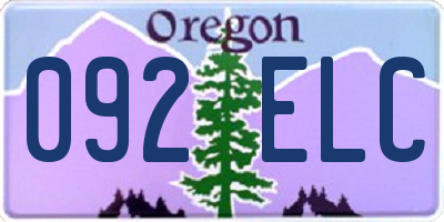 OR license plate 092ELC
