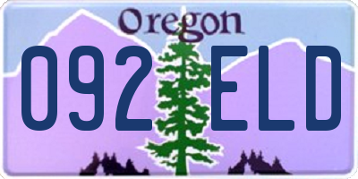 OR license plate 092ELD