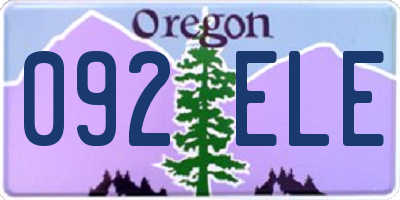 OR license plate 092ELE