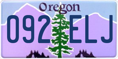 OR license plate 092ELJ