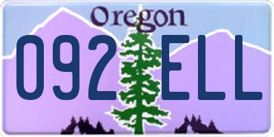 OR license plate 092ELL