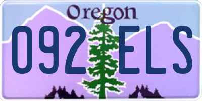 OR license plate 092ELS