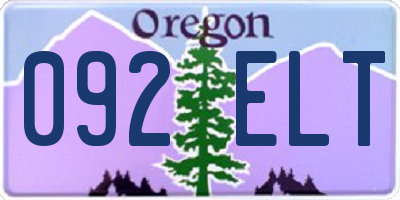OR license plate 092ELT