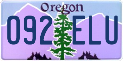 OR license plate 092ELU