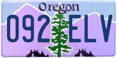 OR license plate 092ELV
