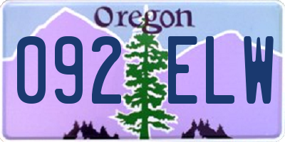 OR license plate 092ELW