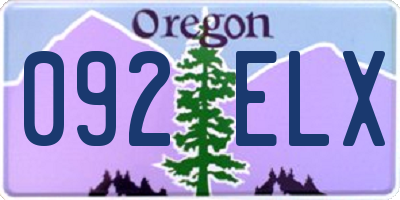 OR license plate 092ELX