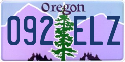 OR license plate 092ELZ