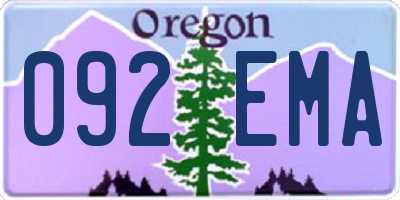 OR license plate 092EMA