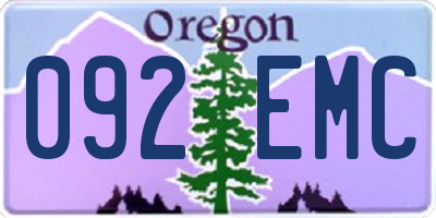 OR license plate 092EMC