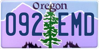 OR license plate 092EMD