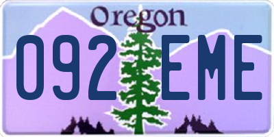 OR license plate 092EME