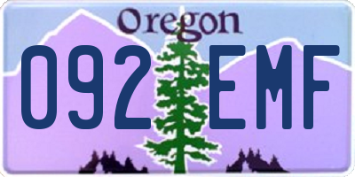 OR license plate 092EMF