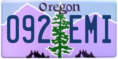 OR license plate 092EMI