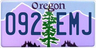 OR license plate 092EMJ