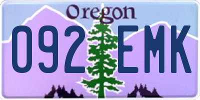 OR license plate 092EMK