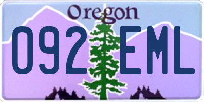 OR license plate 092EML