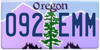 OR license plate 092EMM