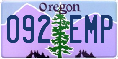 OR license plate 092EMP