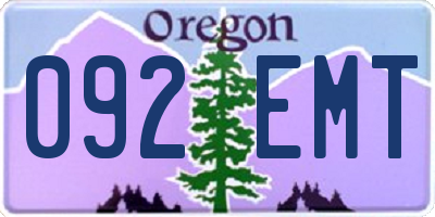 OR license plate 092EMT
