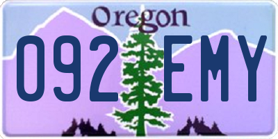 OR license plate 092EMY