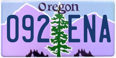 OR license plate 092ENA