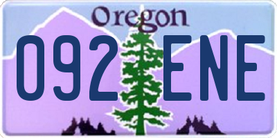 OR license plate 092ENE