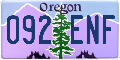 OR license plate 092ENF