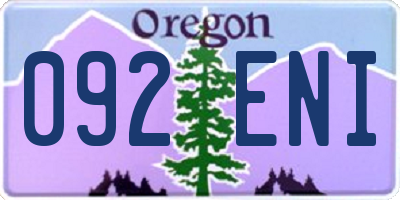 OR license plate 092ENI