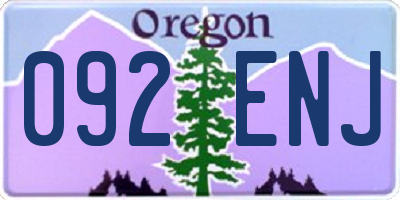 OR license plate 092ENJ