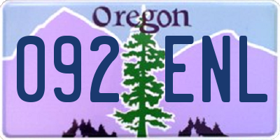 OR license plate 092ENL