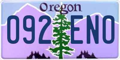 OR license plate 092ENO