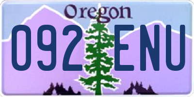 OR license plate 092ENU