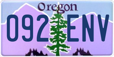 OR license plate 092ENV