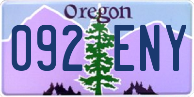 OR license plate 092ENY