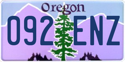 OR license plate 092ENZ