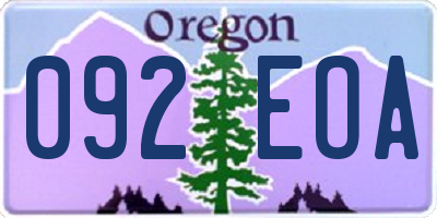 OR license plate 092EOA