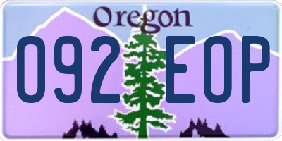 OR license plate 092EOP