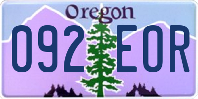 OR license plate 092EOR