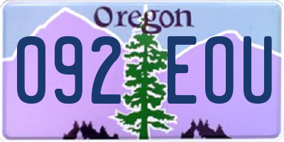 OR license plate 092EOU