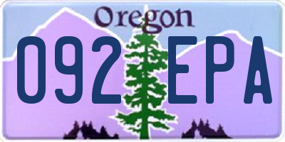 OR license plate 092EPA