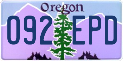 OR license plate 092EPD