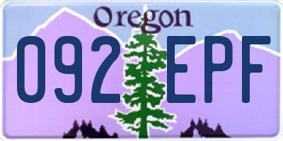OR license plate 092EPF