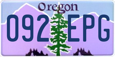 OR license plate 092EPG