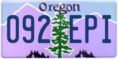 OR license plate 092EPI